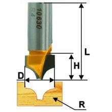 Фреза пазовая фасонная d22,2*R9,5*Н15*12 Фреза пазовая фасонная d22,2*R9,5*Н15*12