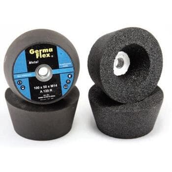 Камень конусный по металлу GermaFlex d100/50/М14 А80